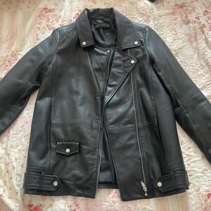 Zara black leather jacket